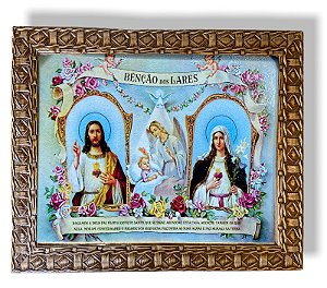 Quadro Benção Dos Lares Parede Decorativo Resinado 25x30