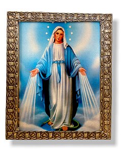 Quadro Nossa Senhora Das Graças Decorativo Resinado 25x30