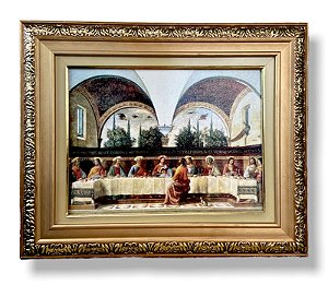 Quadro Santa Ceia De Jesus Decorativo Imagem Resinada 57x47