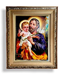Quadro Decorativo São José Grande Imagem Resinada 57x47cm
