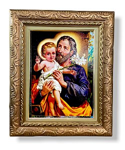 Quadro Parede São José Grande Decorativo Resinado 57x47