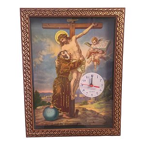 Quadro Relógio São Francisco De Assis  35x45CM Decorativo