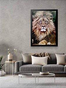Quadro Decorativo Leão Judá Imponente 60X90cm Grande