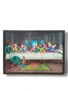 Quadro Decorativo Santa Ceia Tradicional 50x70cm Caixa Alta Preta