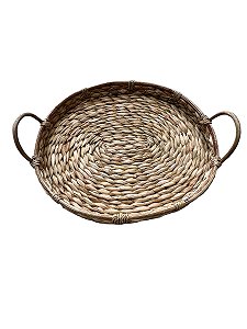 Bandeja Oval com Alça 40 x 32cm em Palha