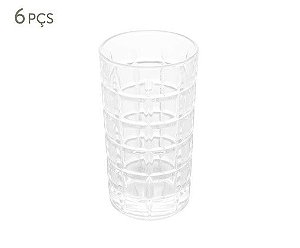 CJ 06 Copos Altos Brooklyn em Cristal 350ml