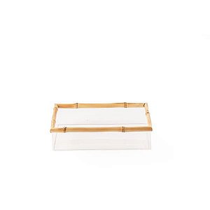 Bandeja Acrílico com Bambu G | 42x32x6,5cm