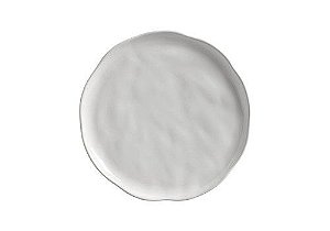 Conjunto com 6 Unidades de Prato Raso Branco Marina
