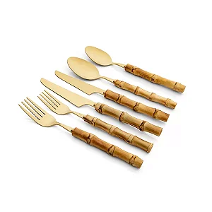 Conjunto de Talheres 36 Peças Garbo Bamboo Natural
