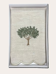 Toalha de Lavabo Linho Cru Ipe Verde