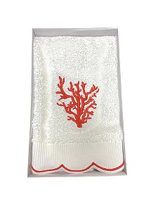 Toalha de Lavabo Linho Oceano Coral