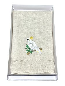 Toalha de Lavabo Linho Cru Cacatua