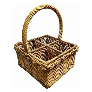 Cesta Multiuso de Vime com Alça Caramelo
