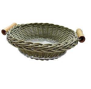 Cesta Redonda Bambu P Oliva