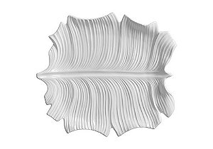 Travessa Folha G Foglio Branca - 44cm x 40cm