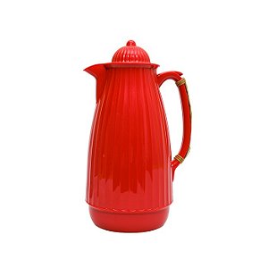 Garrafa Térmica Tête com Alça de Bambu | 1 Litro Vermelha