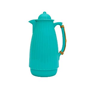 Garrafa Térmica Tête com Alça de Bambu | 1 Litro Turquesa
