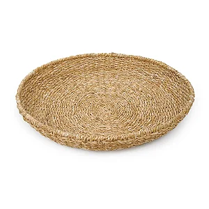 Cesta de Fibra Natural - 54,5cm x 54,5cm x 8,5cm