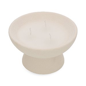 Vela com Suporte em Cerâmica - 12cm x 7,5cm