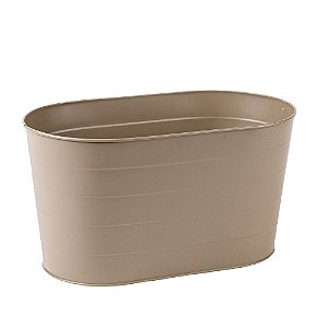 Cachepot Duplo Camadas Cinza Metal - 34cm x 18cm