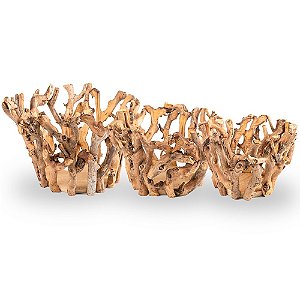 Trio de Cachepots Luanda Madeira - 46cm x 29cm