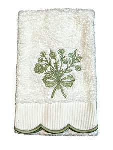 Toalha de Lavabo Felpa Bouquet Real Verde