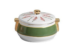 Sopeira Com Tampa Verde com Filete Ouro Boca de Leão - 3.950ml
