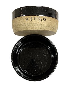 Porta Vinho em Cerâmica Preto
