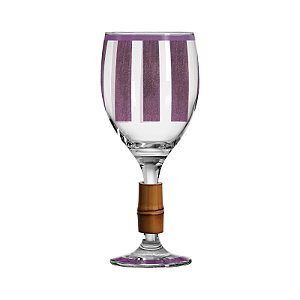 Taça de Vinho Orquidee Lilas Vidro com Bambu - 425ml