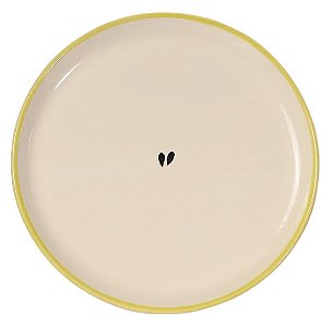 Prato Redondo Liso com Pé Pera Coleção Tutti Frutti - 20cm x 10cm