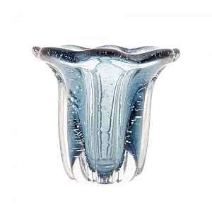 Vaso de Vidro Italy Azul - 14,5cm x 13cm
