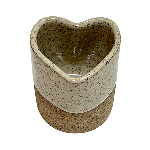 Copo de Café Coração em Cerâmica 100ml – Bege