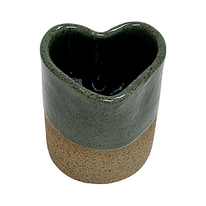 Copo de Café Coração em Cerâmica 100ml – Verde