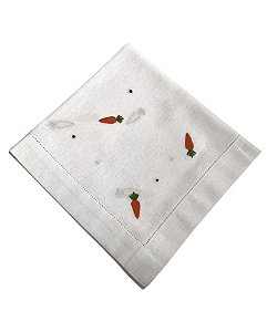 Guardanapo de Linho Encantos de Pascoa Cenoura Misto