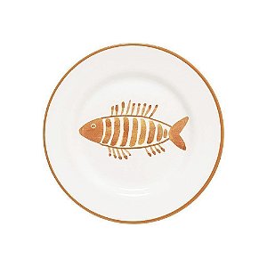 Conjunto Prato Sobremesa Aquarelle Nautico Laranja 6 Unidades