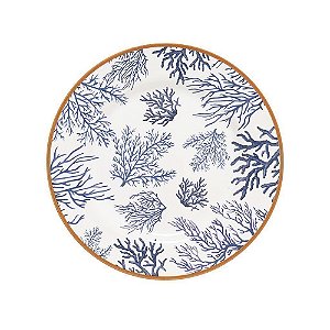 Conjunto Prato Sobremesa Aquarelle Nautico Coral 6 Unidades