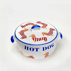 Terrina Redonda com Tampa Hot Dog - 26cm x 21cm