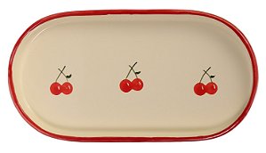 Bandeja Oval P Cereja Tutti-Frutti - 23,5cm x 12cm
