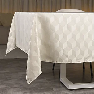 Toalha de Mesa Versatile Aretha Quadrada Taupe - 1,50m x 1,50m - 4 Lugares