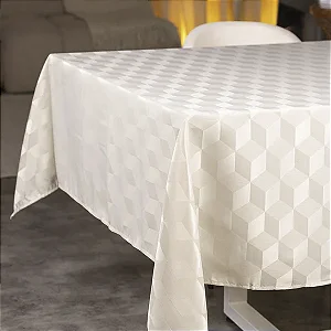 Toalha de Mesa Versatile Aretha Retangular Taupe - 1,60m x 2,20m - 6 Lugares