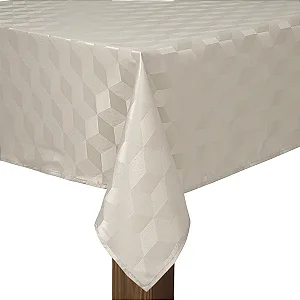 Toalha de Mesa Versatile Aretha Quadrada Taupe - 2,20m x 2,20m - 8 Lugares