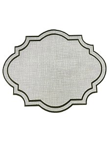 Jogo Americano Oval Classic Dupla Face Palha / Verde - Corino Impermeável