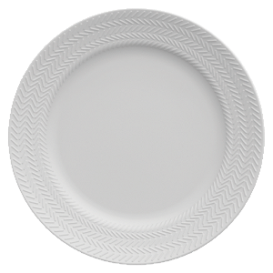 Conjunto Prato Sobremesa Chevron Branco - 06 Unidades