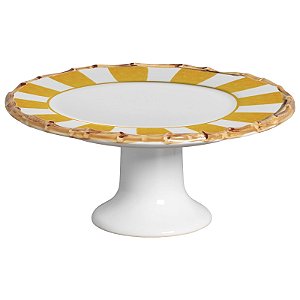 Porta Torta com Pé Orquidee Amarelo - 28cm