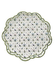Conjunto 2 Jogos Americanos Redondo Impermeável Dupla Face Jardim dos Sonhos Verde - 44cm