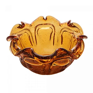 Centro de Mesa Decorativo de Vidro Italy Ambar - 25cm x 12cm