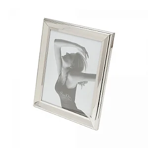 Porta-Retrato Perene Liso Prata Aço Inox - 10cm x 15cm