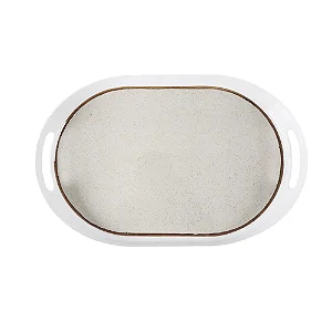 Bandeja Oval de Melamina com Alça Sublime - 53cm x 35cm x 7cm