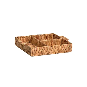 Cesto de Fibrta Natural Seagrass com Divisórias - 32cm x 26cm x 6cm