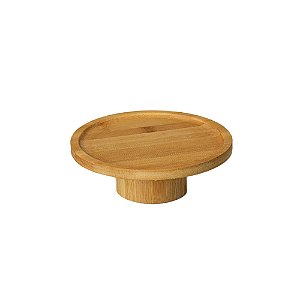 Prato para Bolo de Bambu com Pé P - 20cm x 7cm
